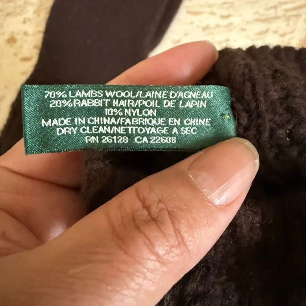Lauren Ralph Lauren wool/rabbit blend long knit gloves